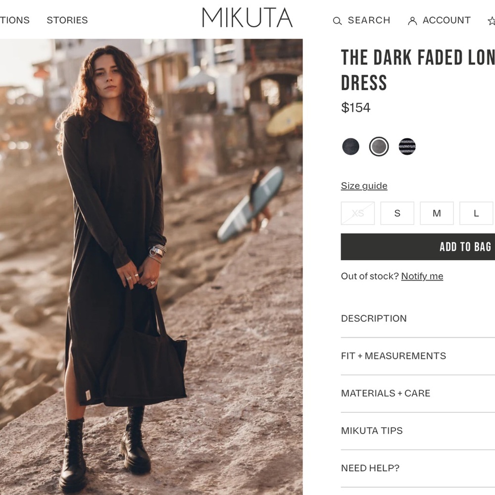 Mikuta long sleeved split dress